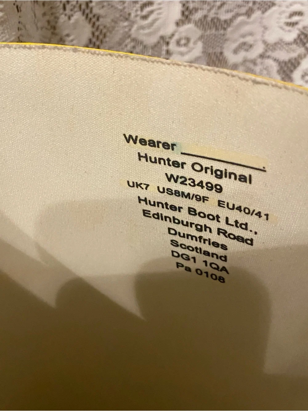 Hunter tall yellow rain boots women’s 8